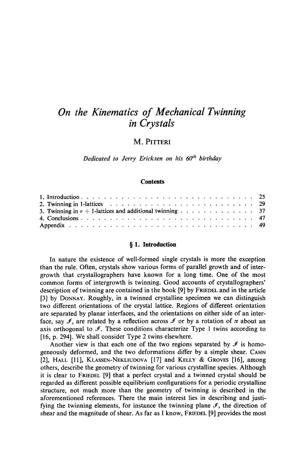 On the kinematics of mechanical twinning in crystals by Unknown