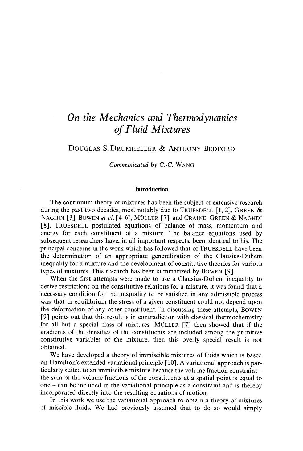 On the mechanics and thermodynamics of fluid mixtures by Unknown