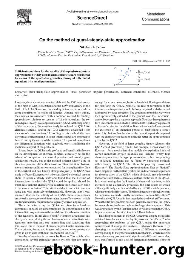 On the method of quasi-steady-state approximation by Nikolai Kh. Petrov