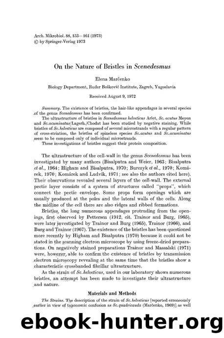 On the nature of bristles in <Emphasis Type="Italic">Scenedesmus<Emphasis> by Unknown