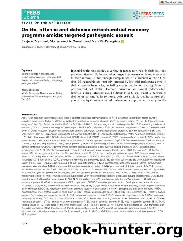 On the offense and defense: mitochondrial recovery programs amidst targeted pathogenic assault by Unknown