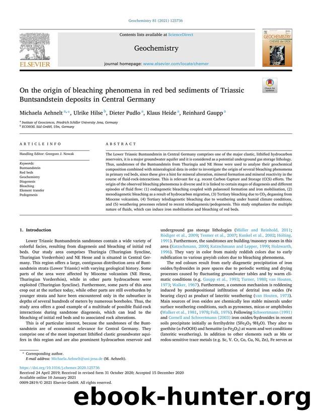 On the origin of bleaching phenomena in red bed sediments of Triassic Buntsandstein deposits in Central Germany by Michaela Aehnelt