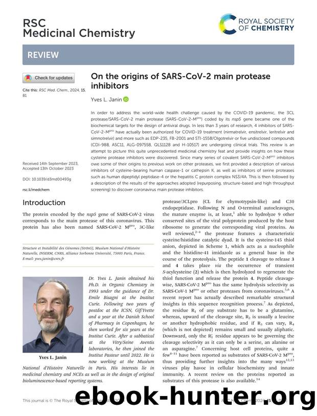 On the origins of SARS-CoV-2 main protease inhibitors by Yves L. Janin