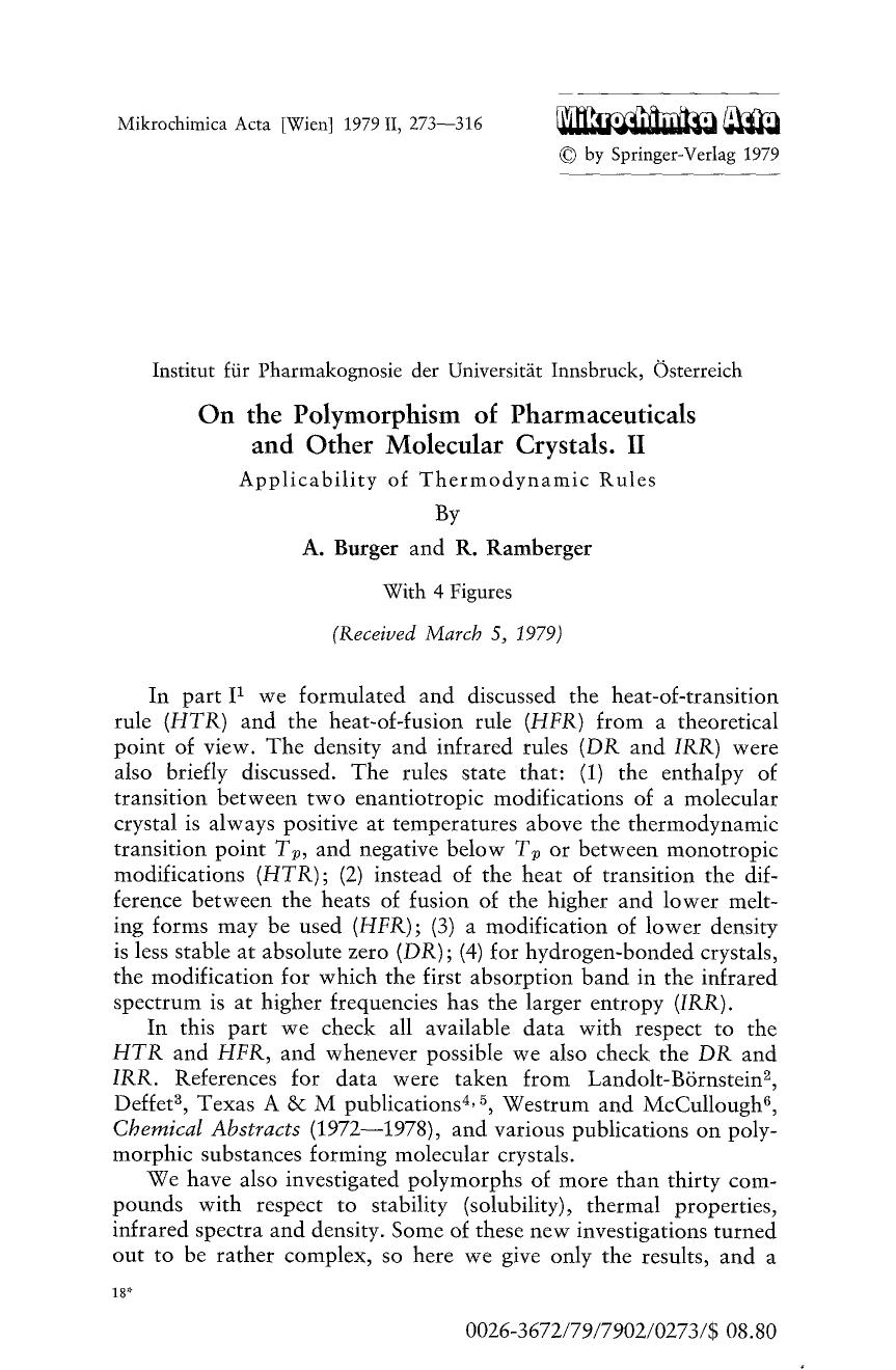 On the polymorphism of pharmaceuticals and other molecular crystals. II by Unknown