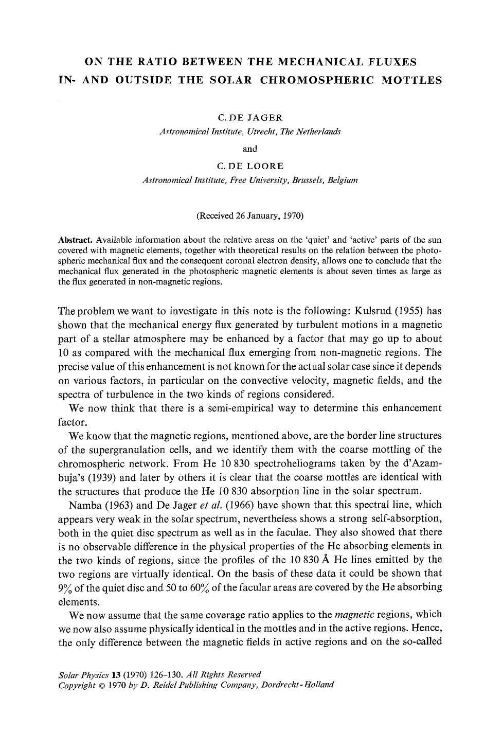 On the ratio between the mechanical fluxes in- and outside the solar chromospheric mottles by Unknown