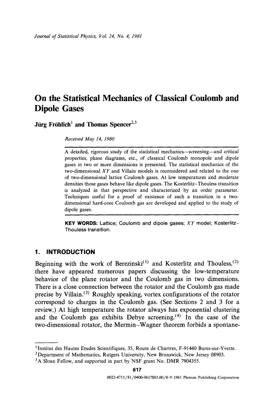 On the statistical mechanics of classical Coulomb and dipole gases by Unknown