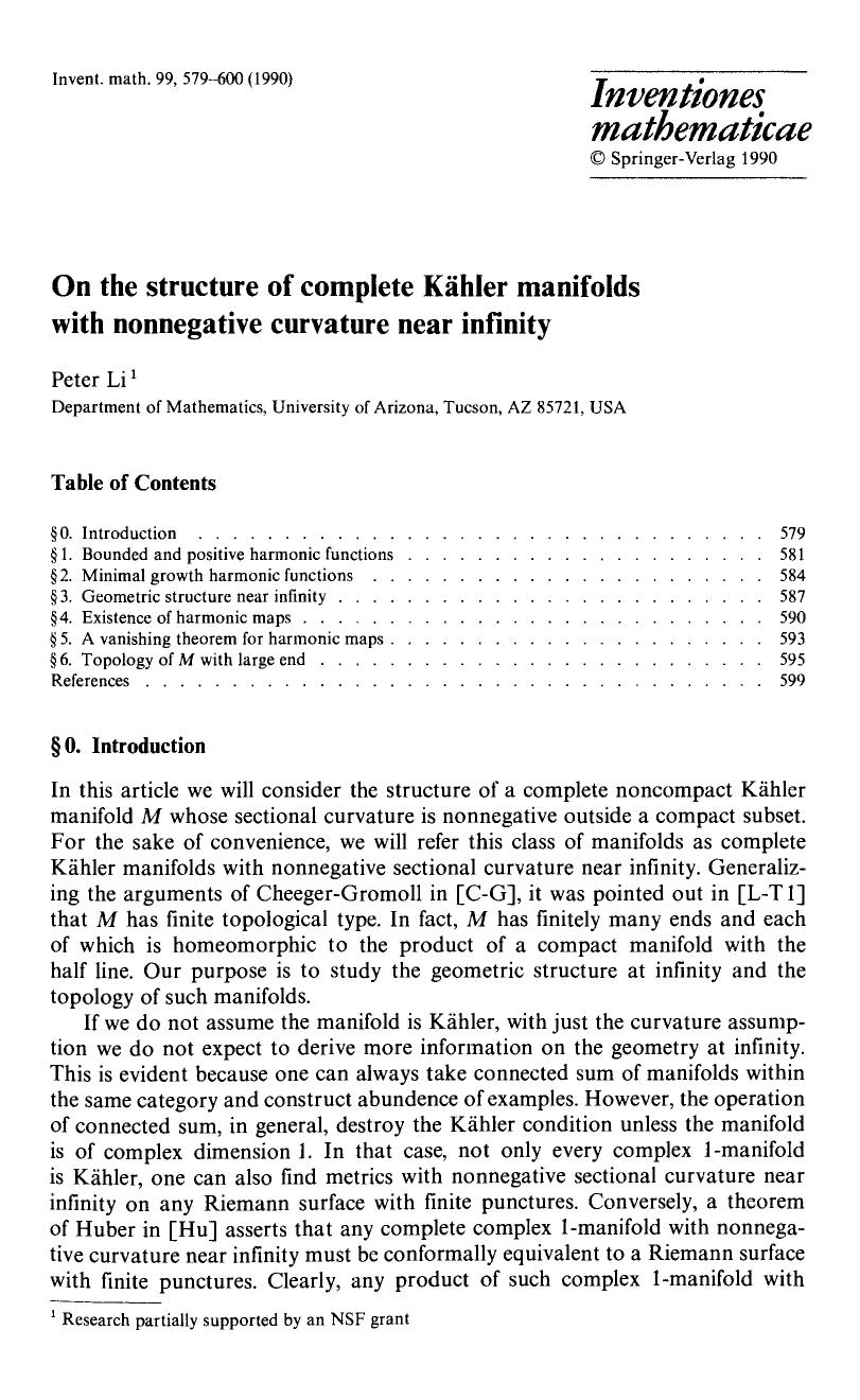 On the structure of complete Kähler manifolds with nonnegative curvature near infinity by Unknown