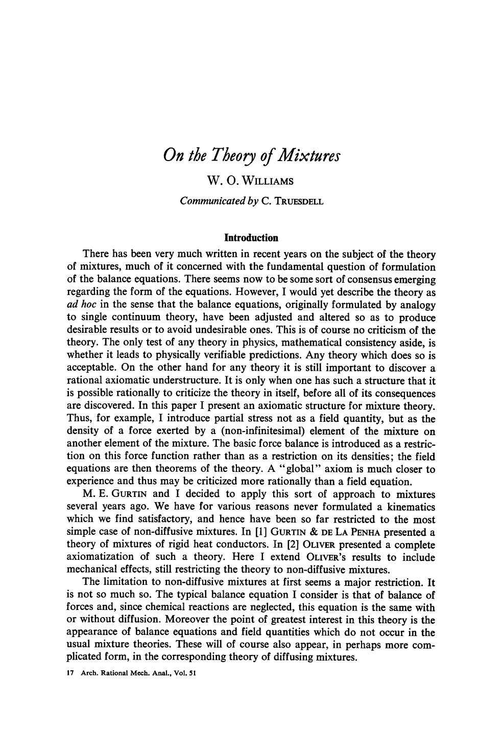 On the theory of mixtures by Unknown