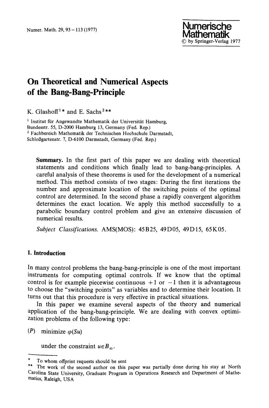 On theoretical and numerical aspects of the bang-bang-principle by Unknown