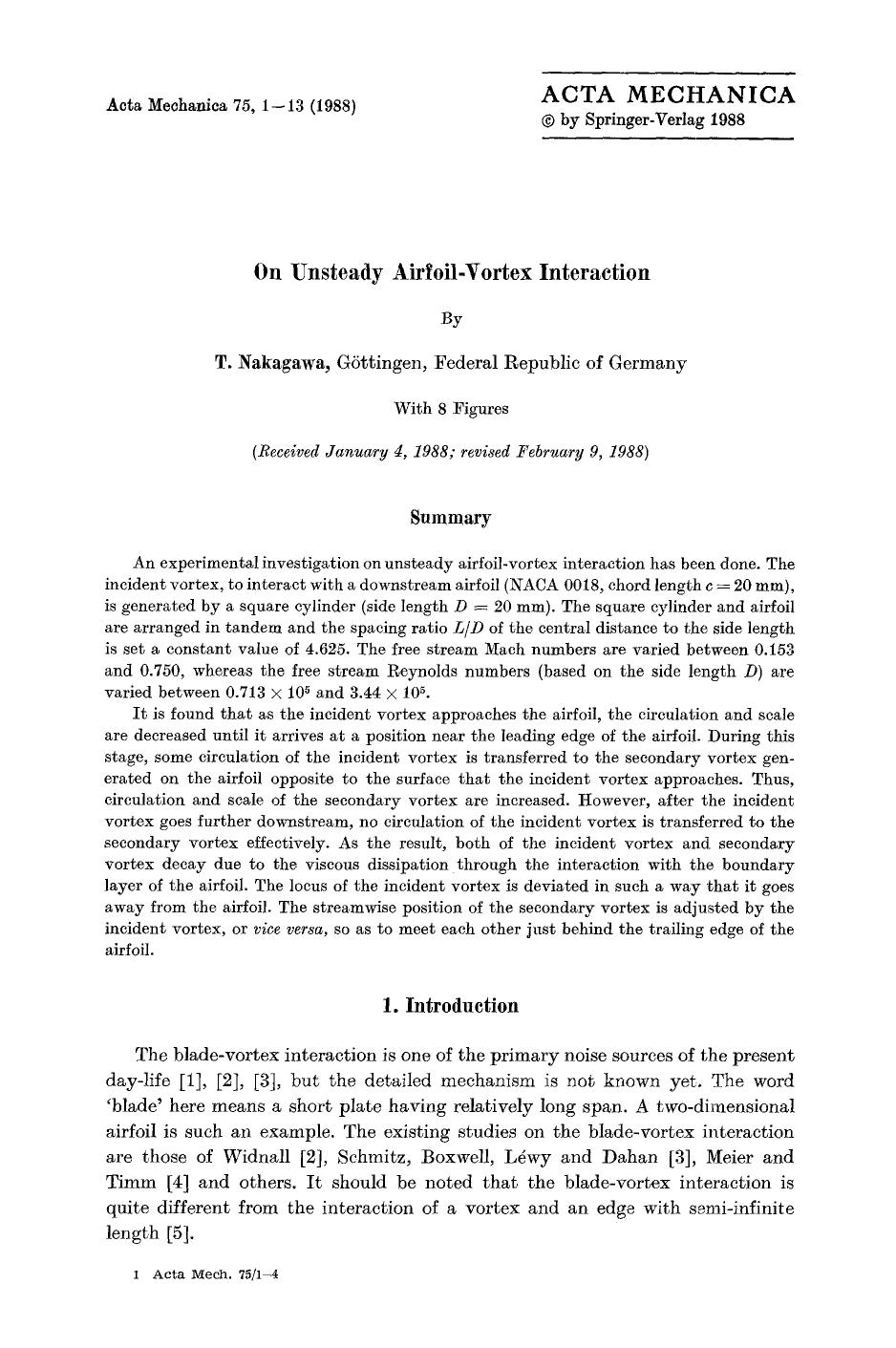 On unsteady airfoil-vortex interaction by Unknown