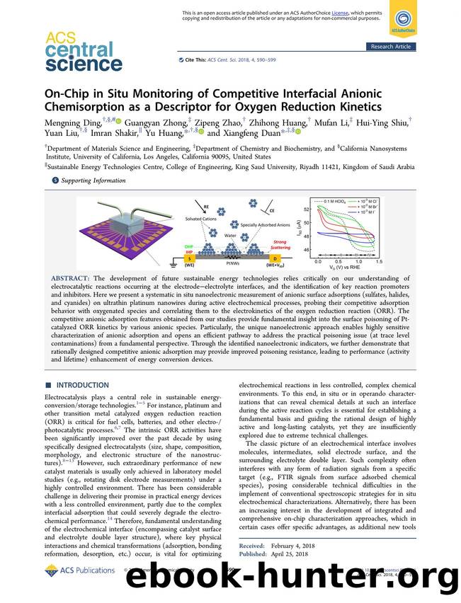 On-Chip in Situ Monitoring of Competitive Interfacial Anionic Chemisorption as a Descriptor for Oxygen Reduction Kinetics by unknow