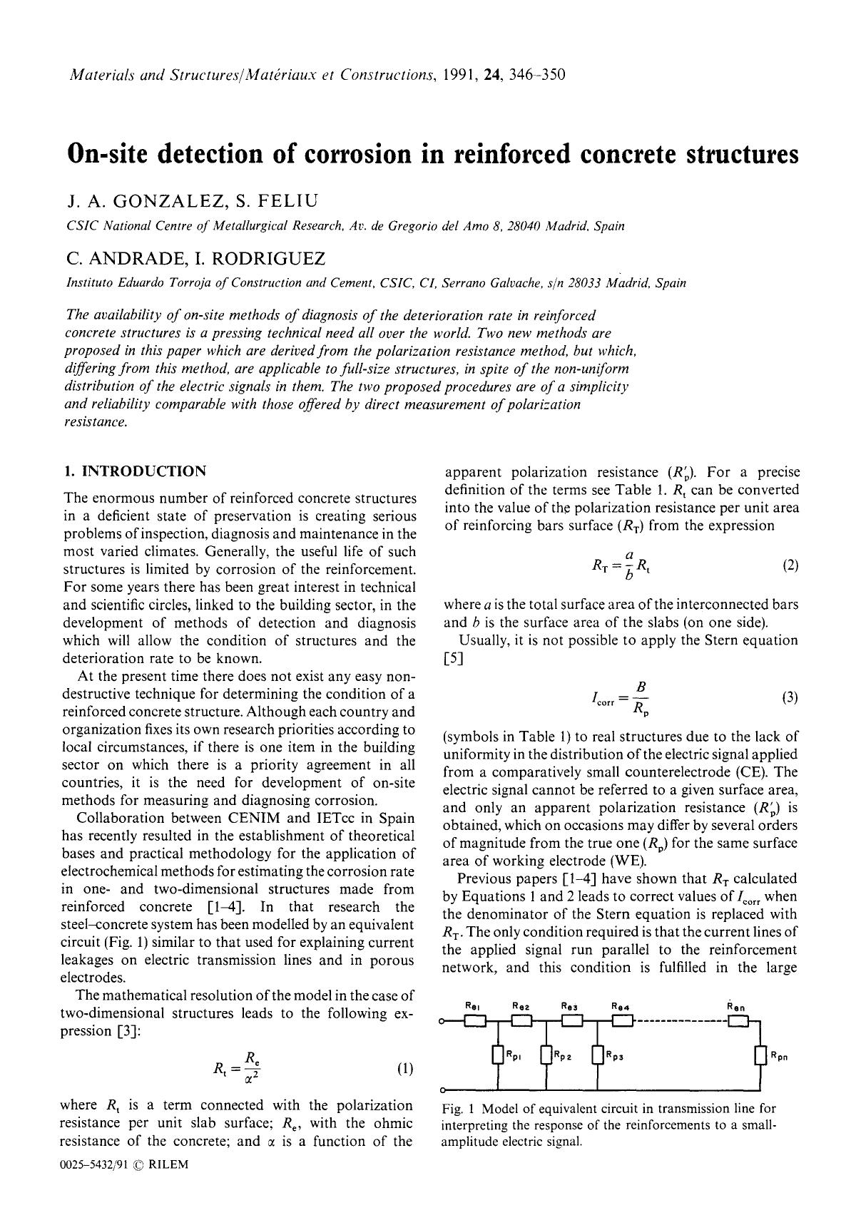 On-site detection of corrosion in reinforced concrete structures by Unknown