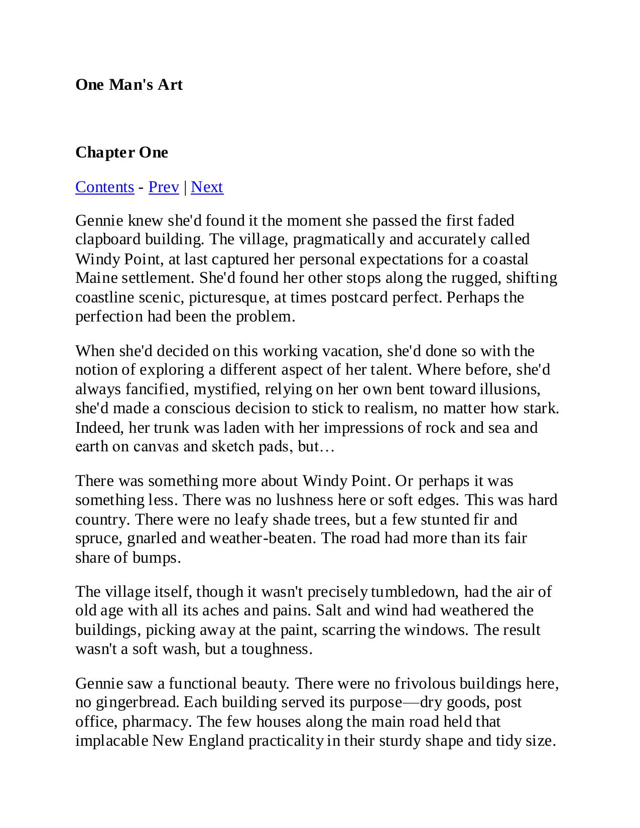 One Man's Art by Nora Roberts by Nichole Archer