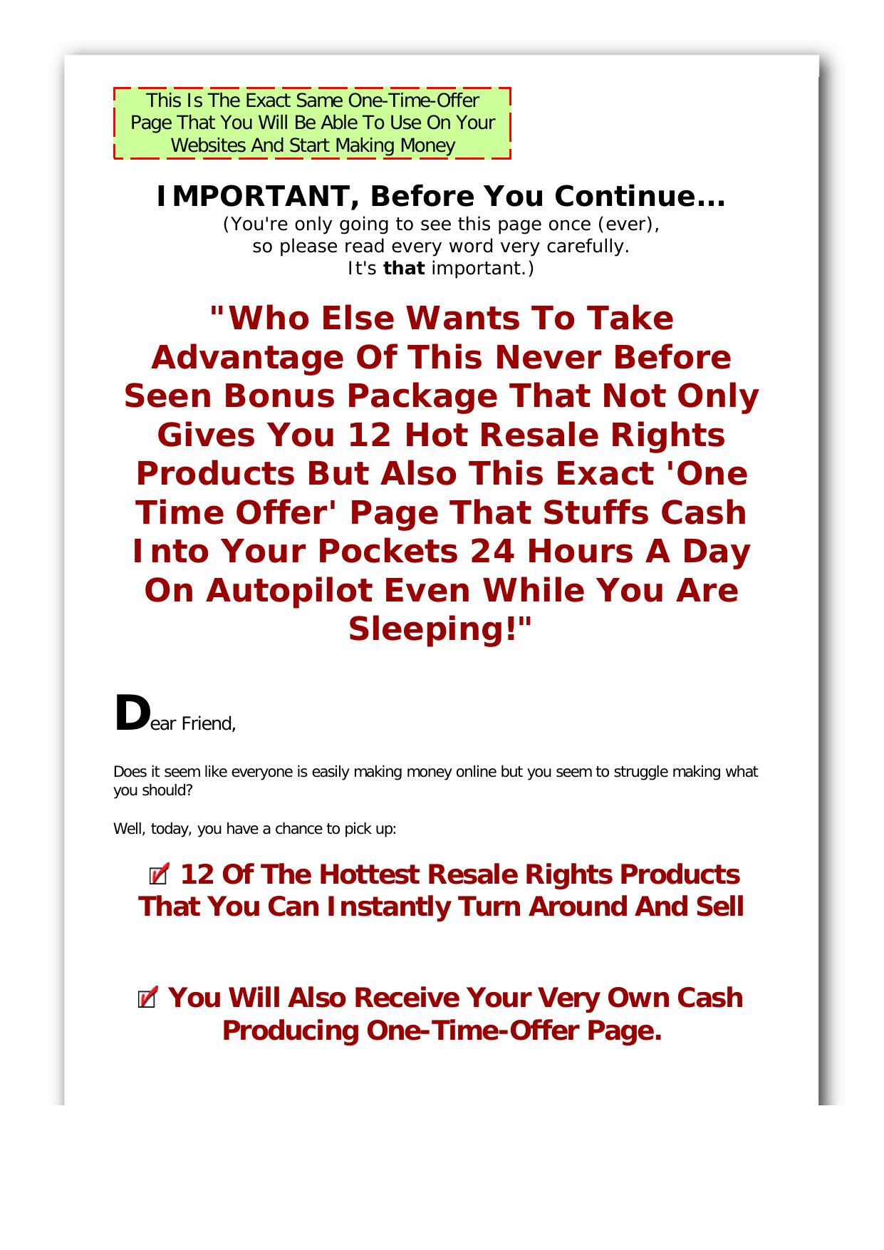 One Time Offer Package. by Best of Kuszter's Collection