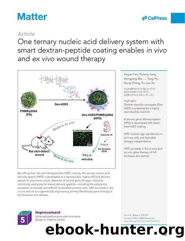 One ternary nucleic acid delivery system with smart dextran-peptide coating enables in&nbsp;vivo and ex&nbsp;vivo wound therapy by Yaqian Fan