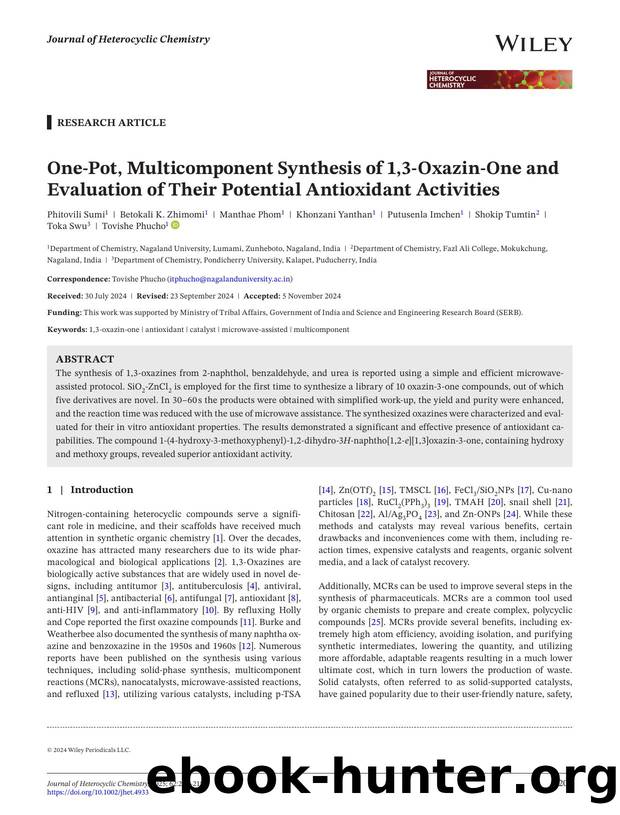 Oneâpot, Multicomponent synthesis of 1,3âoxazinâone and evaluation of their Potential antioxidant Activities. by Unknown