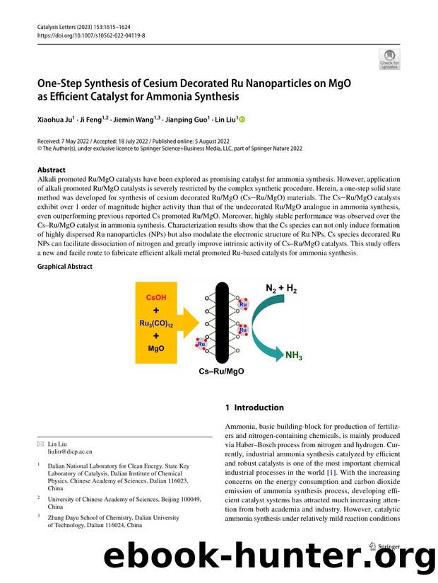 One-Step Synthesis of Cesium Decorated Ru Nanoparticles on MgO as Efficient Catalyst for Ammonia Synthesis by Xiaohua Ju & Ji Feng & Jiemin Wang & Jianping Guo & Lin Liu