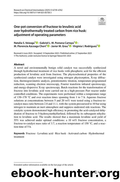 One-pot conversion of fructose to levulinic acid over hydrothermally treated carbon from rice husk: adjustment of operating parameters by unknow