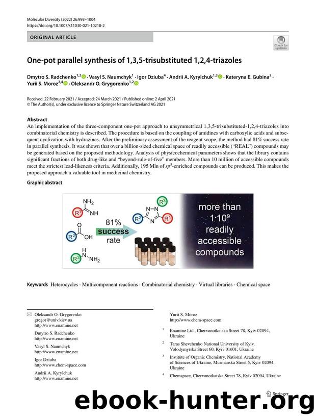 One-pot parallel synthesis of 1,3,5-trisubstituted 1,2,4-triazoles by unknow