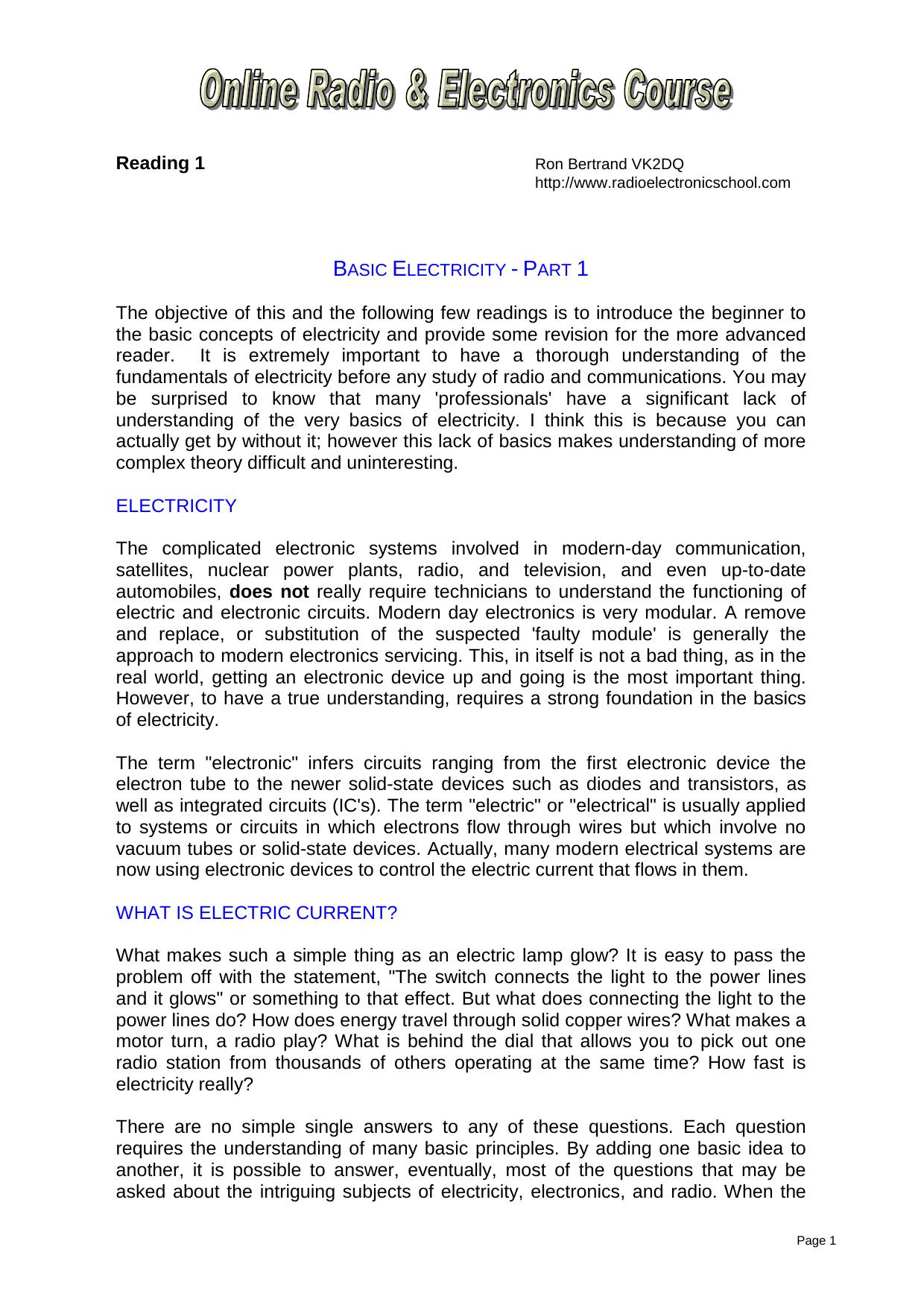 Online Electronics School by Bertrand Ron