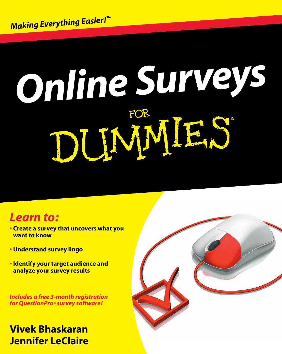 Online Surveys for Dummies by Bhaskaran Vivek.; LeClaire Jennifer