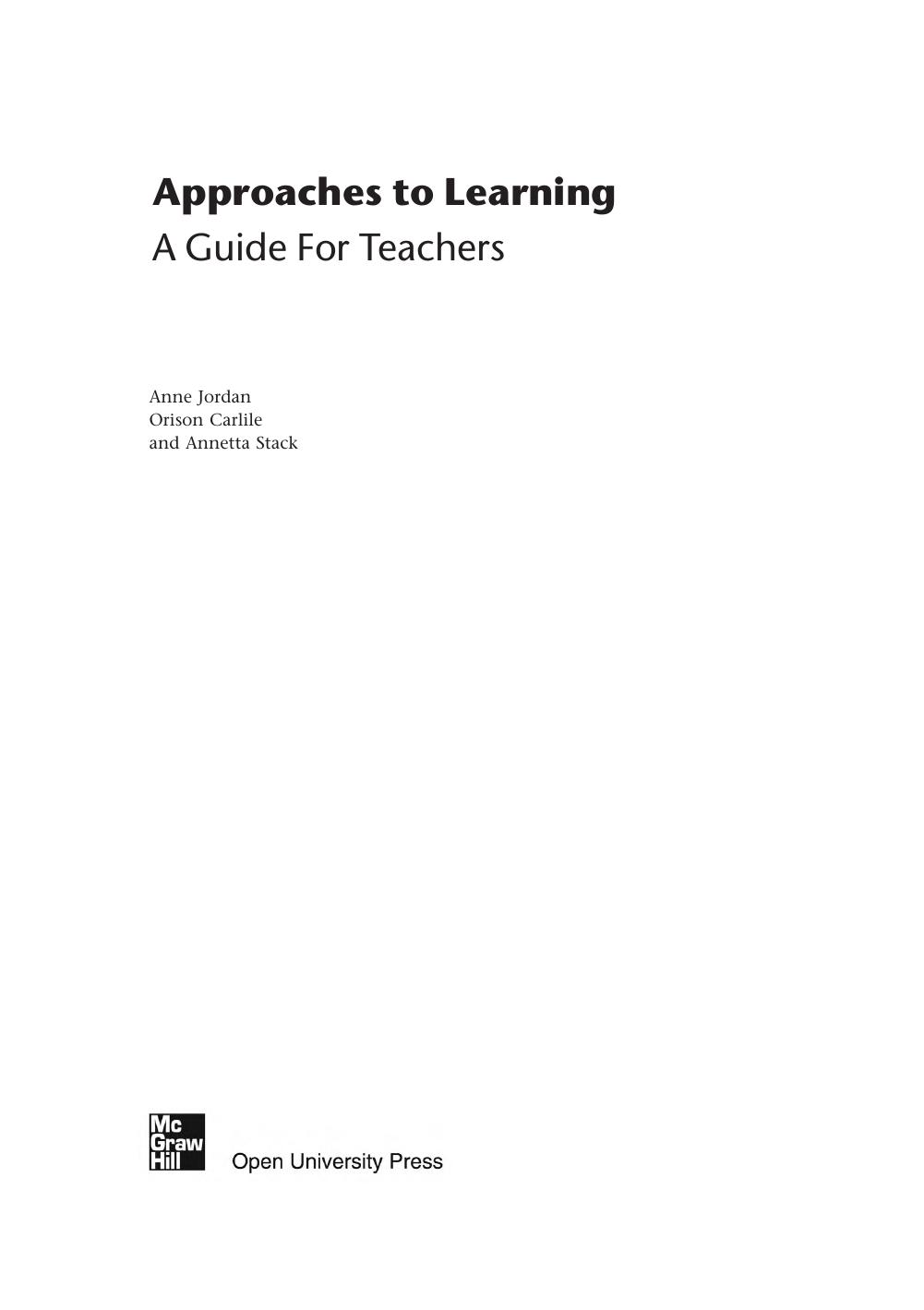 Open University Press Approaches to Learning A Guide For Teachers by Unknown