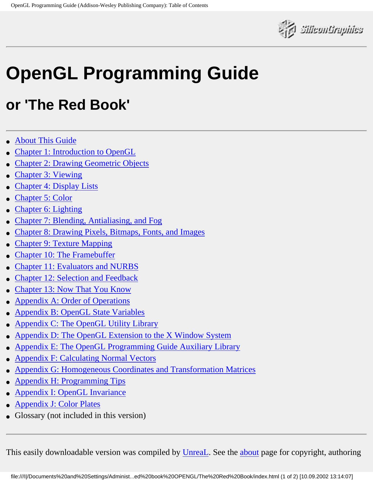 Opengl Programming Guide: The Official Guide to Learning Opengl, Version 1.1 (OTL) by Mason Woo Jackie Neider Tom Davis OpenGL Architecture Review Board