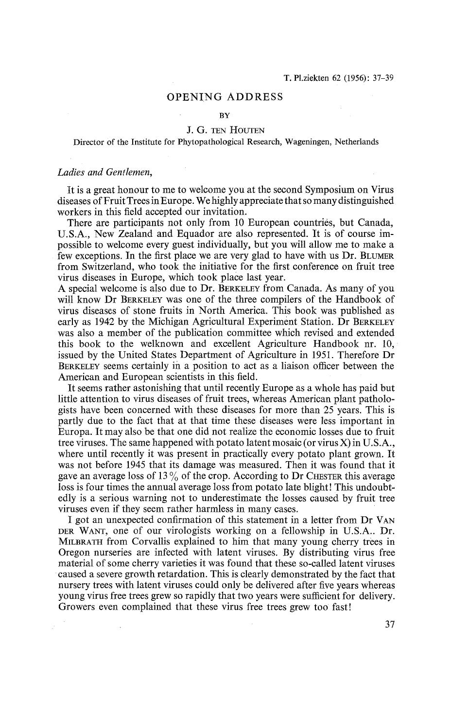 Opening address by Unknown