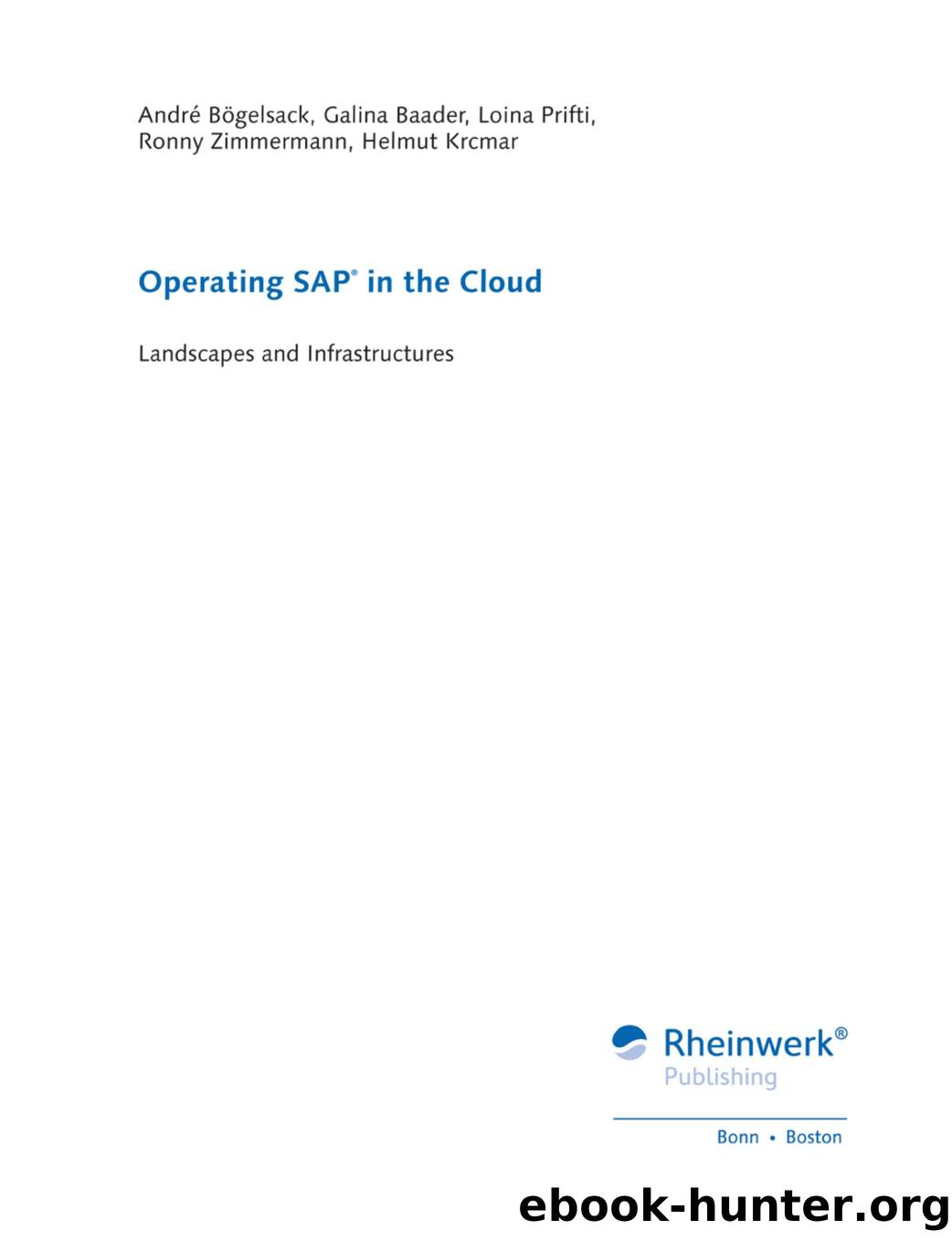 Operating SAP in the Cloud by Unknown