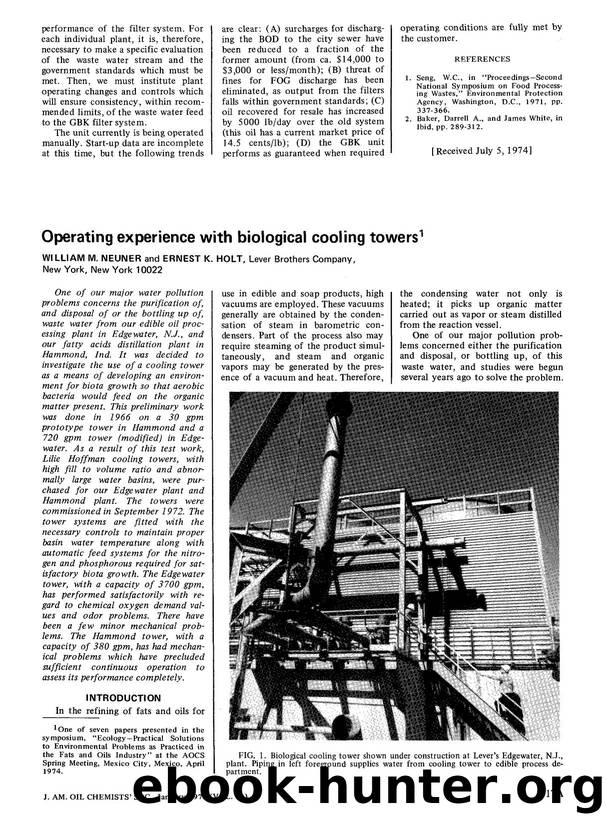 Operating experience with biological cooling towers by Unknown