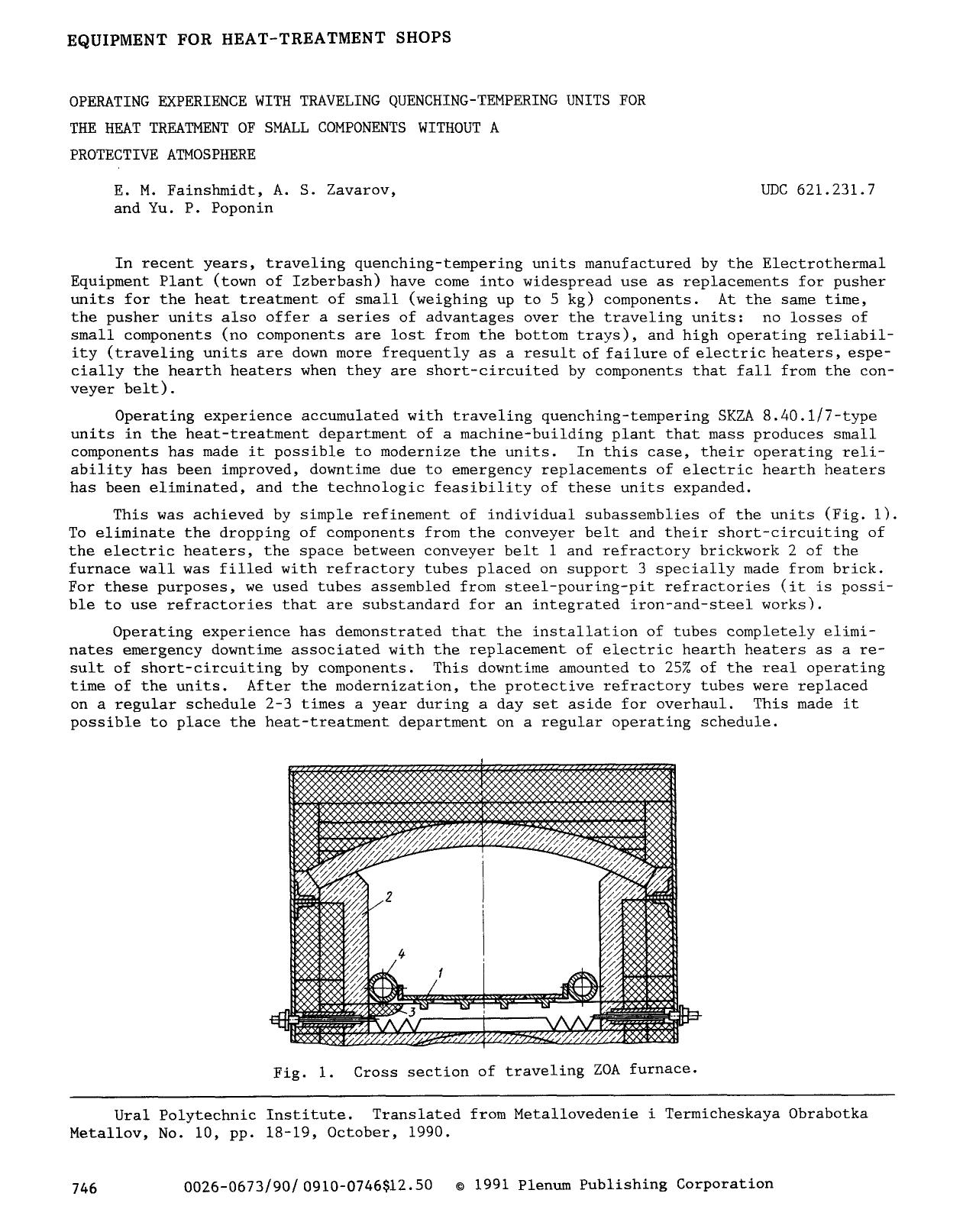 Operating experience with traveling quenching-tempering units for the heat treatment of small components without a protective atmosphere by Unknown