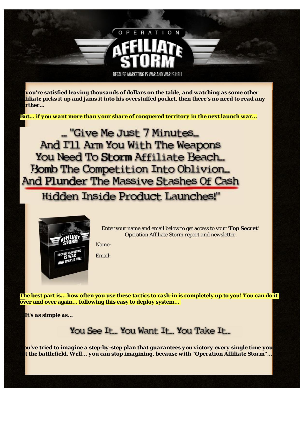 Operation Affiliate Storm. by Best of Kuszter's Collection