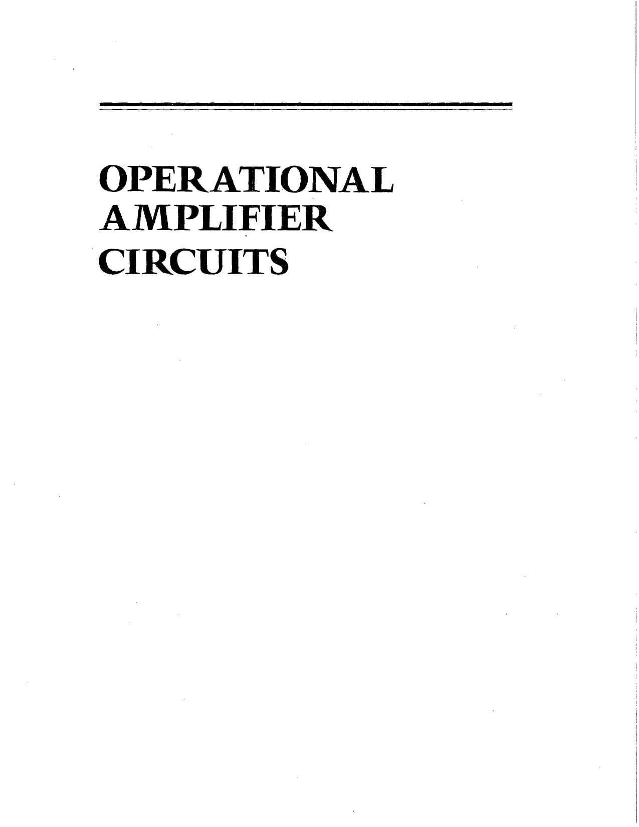 Operational Amplifier Circuits: Theory and Applications by E. J. Kennedy