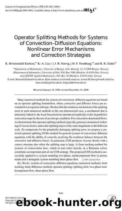 Operator Splitting Methods for Systems by Karlsen K. H. et al
