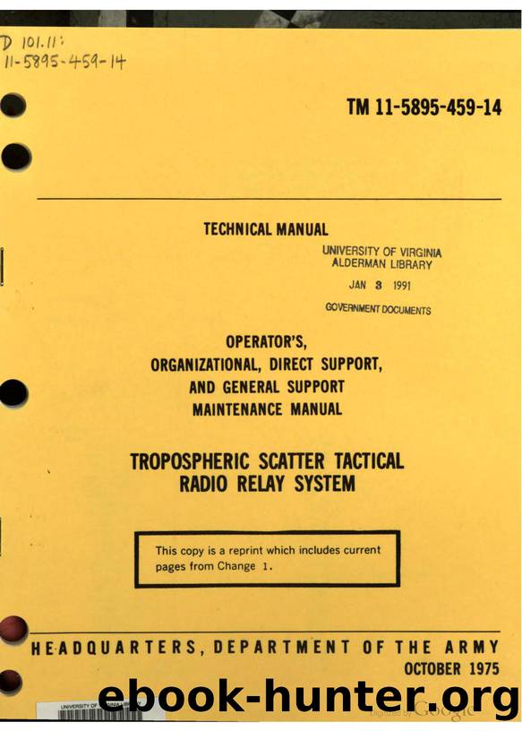 Operator's, organizational, direct support, and general support maintenance manual by United States. Dept. of the Army