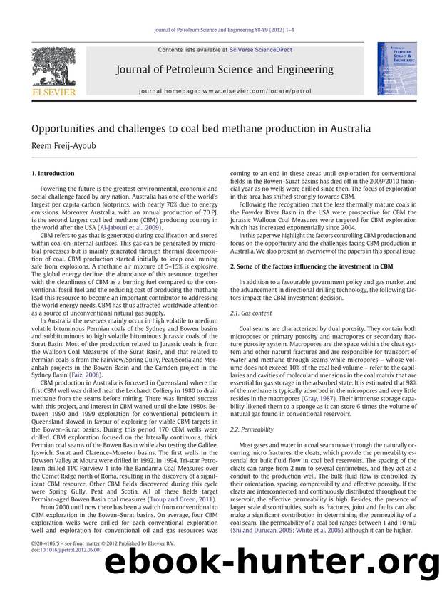 Opportunities and challenges to coal bed methane production in Australia by Reem Freij-Ayoub