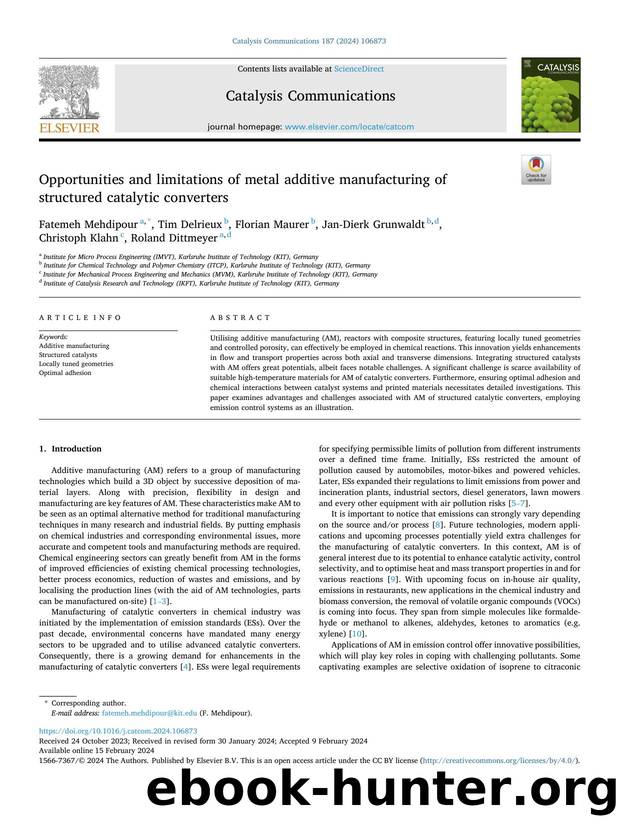 Opportunities and limitations of metal additive manufacturing of structured catalytic converters by unknow