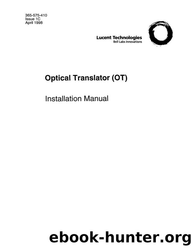 Optical Translator (OT) Installation Manual by Unknown