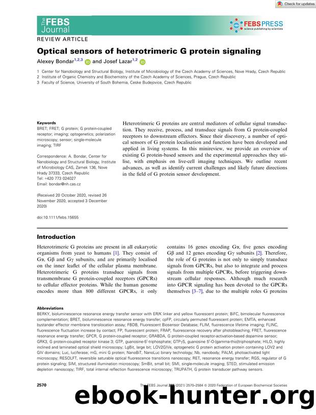 Optical sensors of heterotrimeric G protein signaling by Unknown