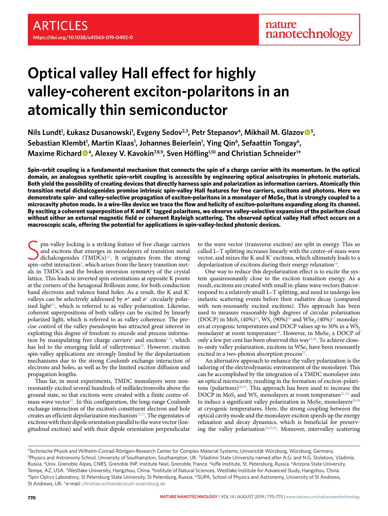 Optical valley Hall effect for highly valley-coherent exciton-polaritons in an atomically thin semiconductor by unknow