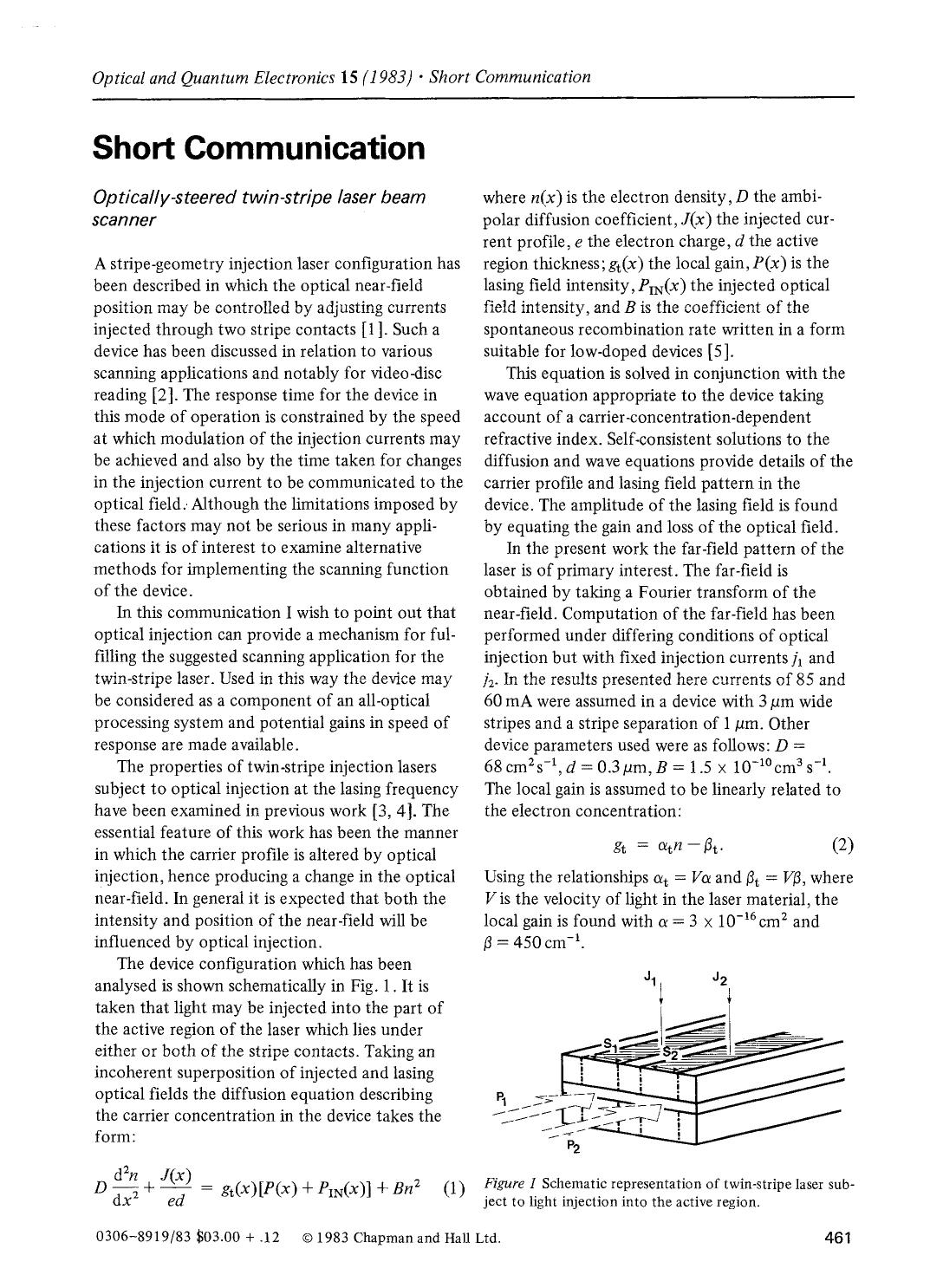 Optically steered twin-stripe laser beam scanner by Unknown