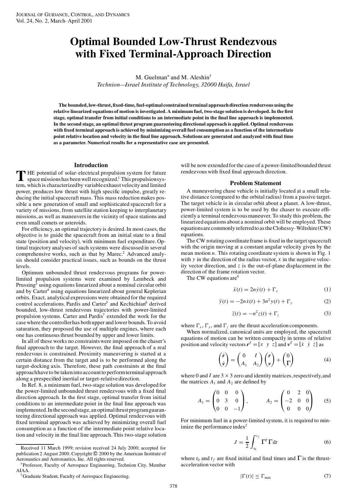 Optimal Bounded Low-Thrust Rendezvous with Fixed Terminal-Approach Direction by Unknown