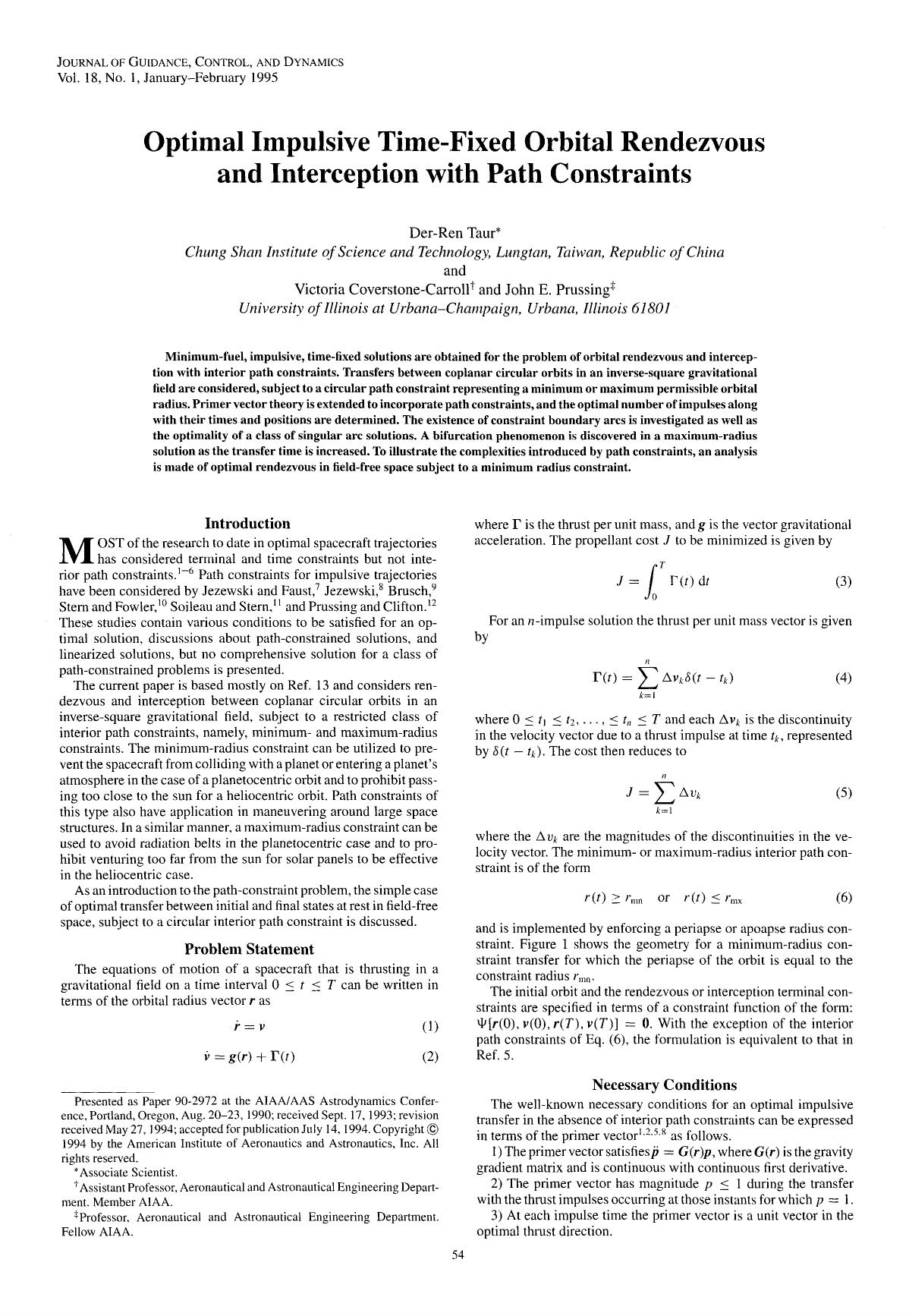 Optimal Impulsive Time-Fixed Orbital Rendezvous and Interception with Path Constraints by Unknown