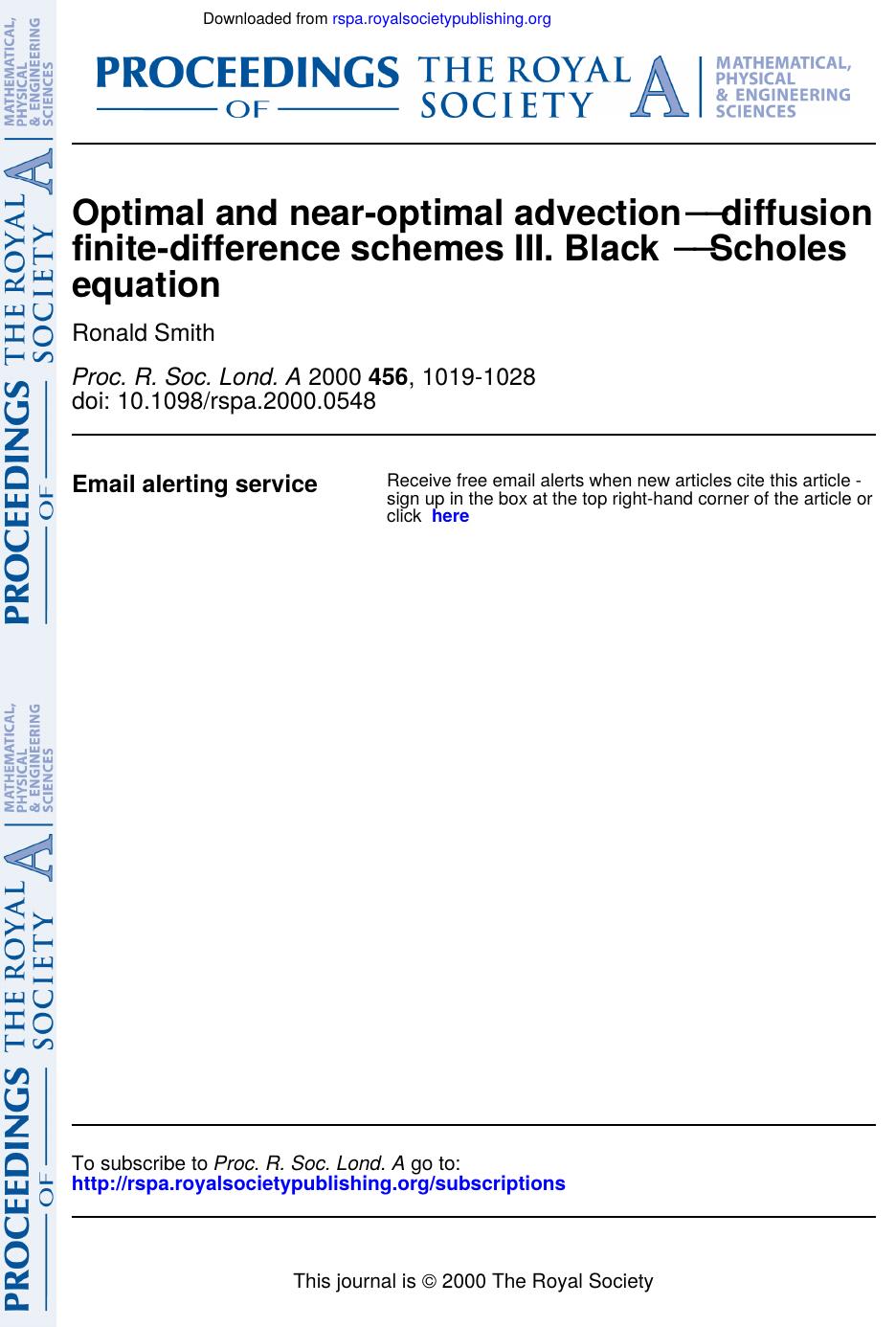Optimal and near-optimal advection-diffusion finite-difference schemes III. Black-Scholes equation by Unknown