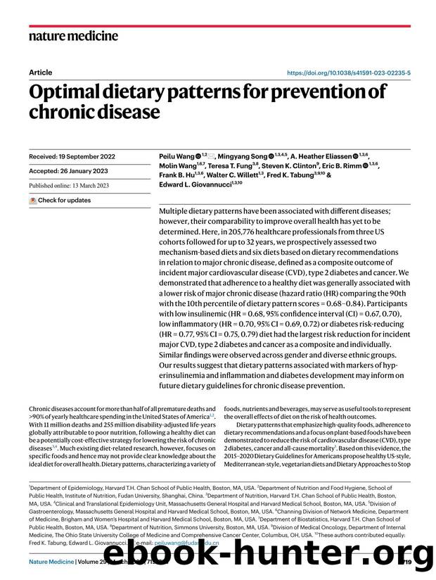 Optimal dietary patterns for prevention of chronic disease by unknow