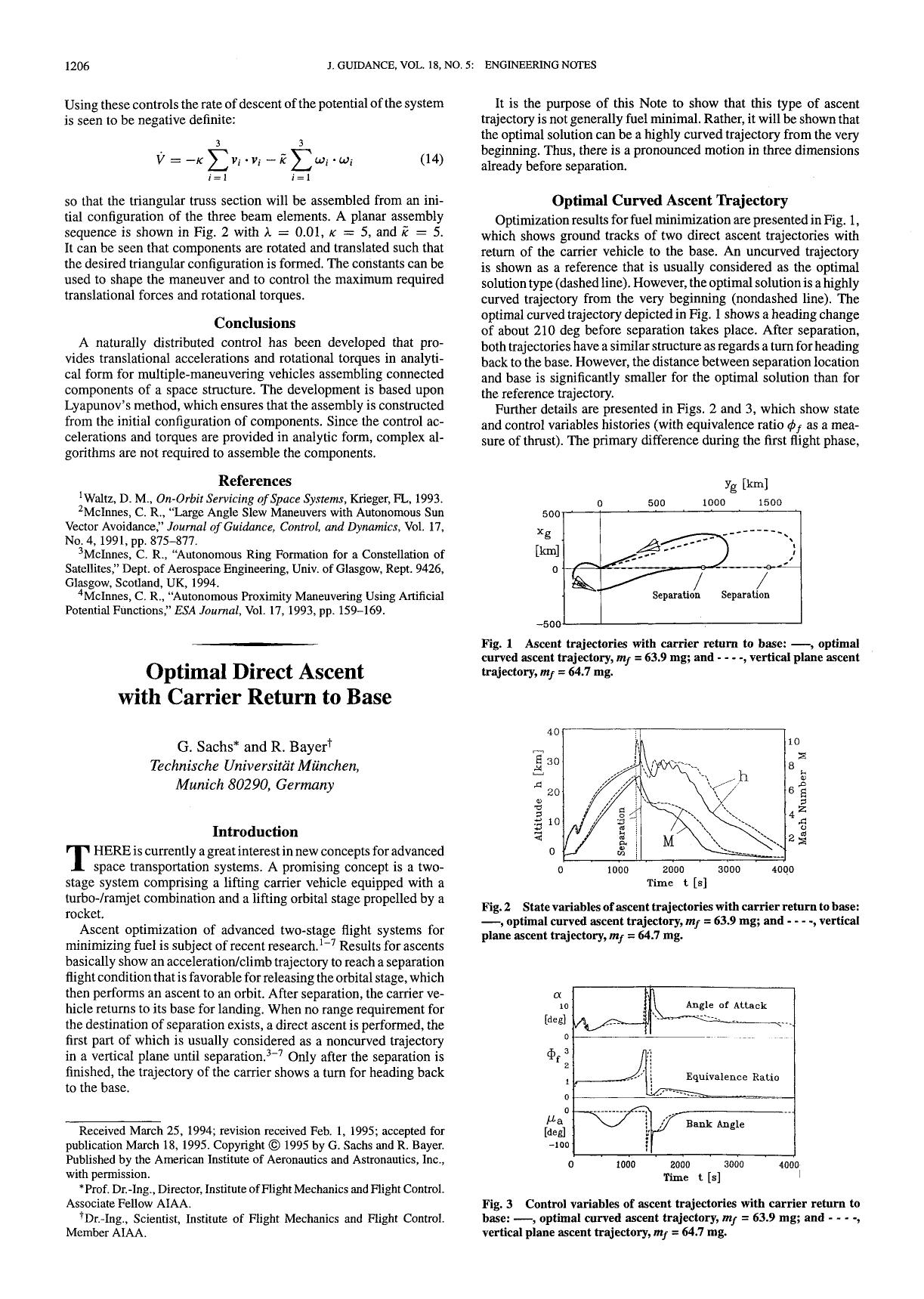 Optimal direct ascent with carrier return to base by Unknown