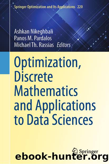 Optimization, Discrete Mathematics and Applications to Data Sciences by unknow