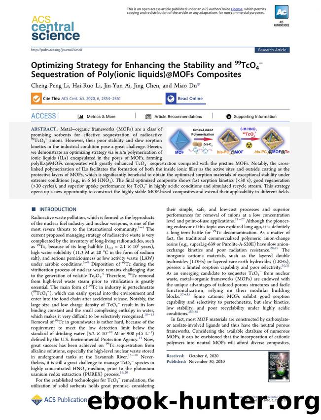 Optimizing Strategy for Enhancing the Stability and 99TcO4â Sequestration of Poly(ionic liquids)@MOFs Composites by unknow