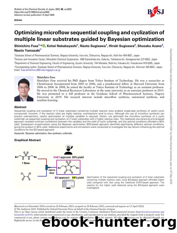 Optimizing microflow sequential coupling and cyclization of multiple linear substrates guided by Bayesian optimization by unknow