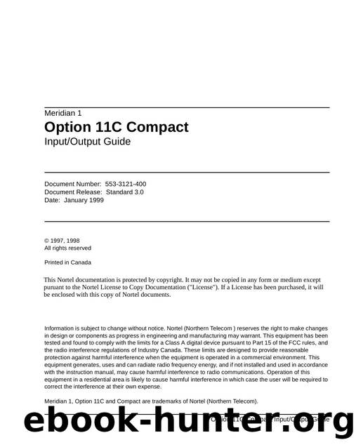 Option 11C Compact InputOutput Guide by Unknown